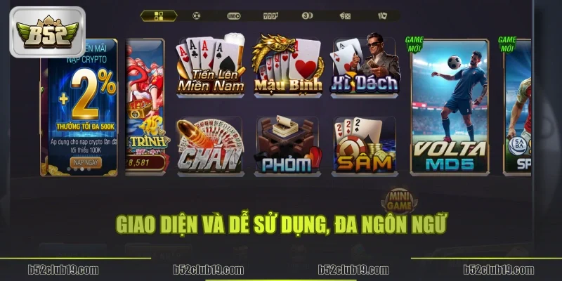 Giao diện và dễ sử dụng, đa ngôn ngữ